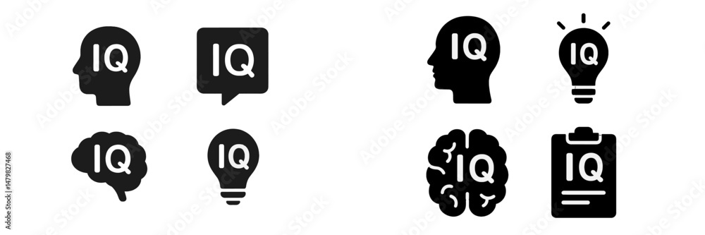 Leinwandbilder Set of web icons representing intelligence quotient concepts and ideas for digital design
