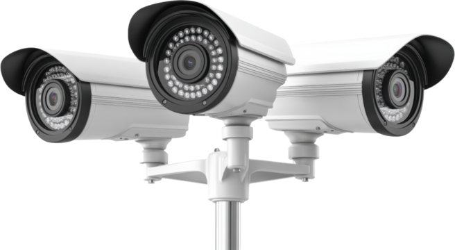 Three Security Surveillance Cameras