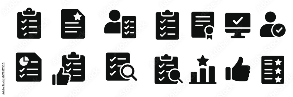 Fototapete Collection of web icons representing tasks, profiles, and checklists for digital use in various applications