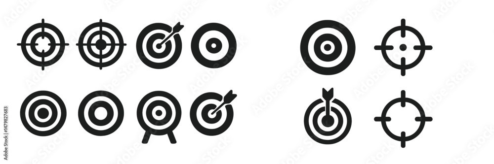 Leinwandbilder set of web icons featuring various target designs for user interface applications and digital platfo