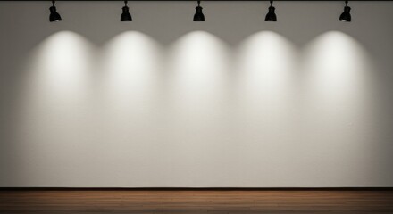 Illuminated textured wall and hardwood floor provides a versatile backdrop