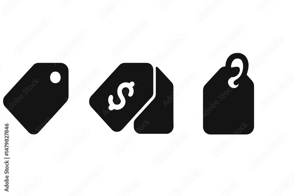 Leinwandbilder collection of web icons featuring various tag designs for digital applications and online platforms