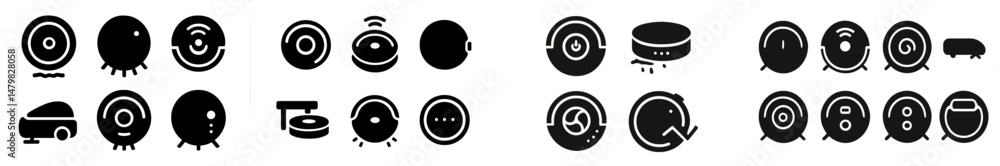 Leinwandbilder Collection of modern web icons featuring various technology and communication symbols for digital applications