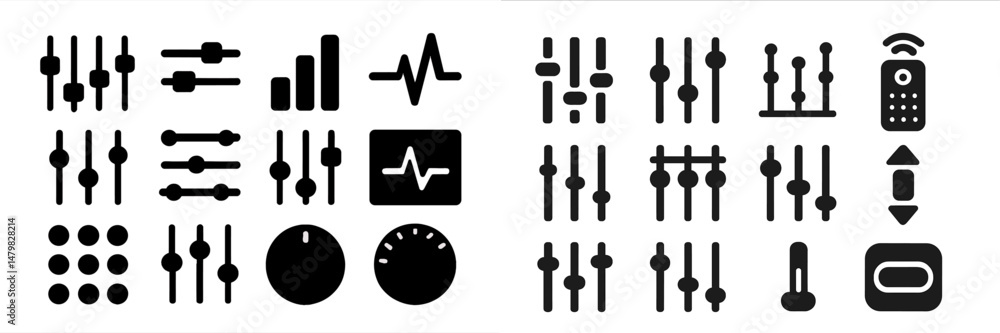 Leinwandbilder Collection of web icons showcasing user interface elements for design and development purposes