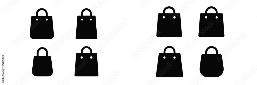 Aufkleber set of web icons featuring shopping bags designed for digital use in e-commerce and online retail en