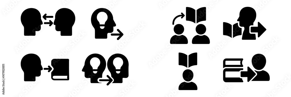 Leinwandbilder collection of communication and collaboration web icons for user interface design and digital projec