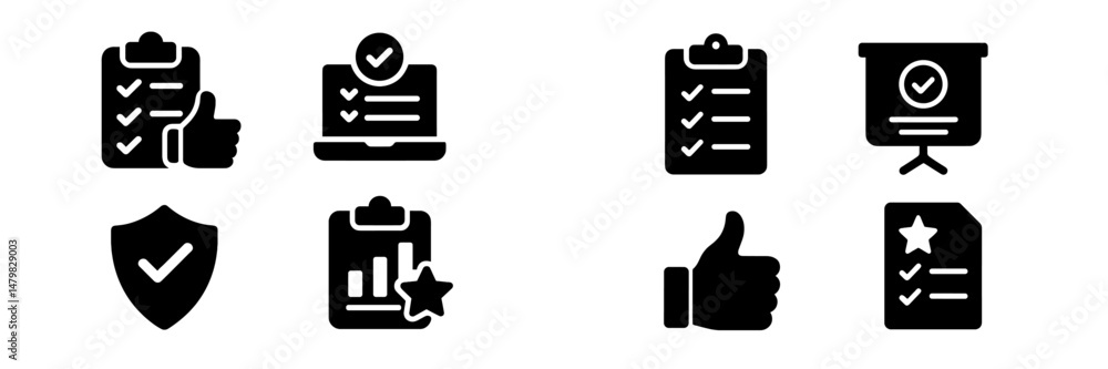 Poster set of web icons representing various tasks and activities in a digital environment for user interac