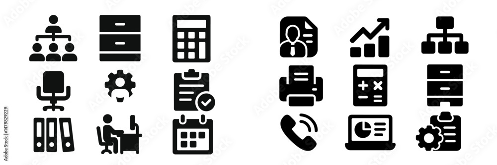 Leinwandbilder collection of web icons for business and office applications showcasing various functions and roles