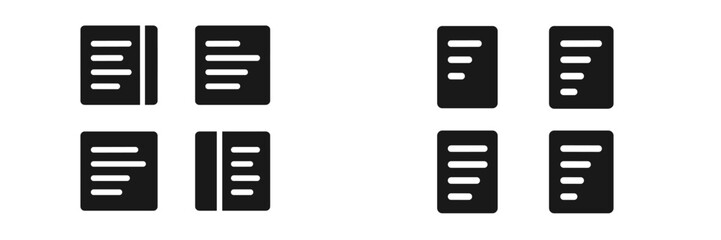 Fototapeta premium Collection of web icons featuring document and file symbols for digital applications and interfaces