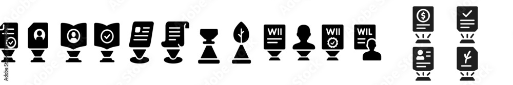 Poster Collection of web icons illustrating various online functions and features for enhanced user experience and navigation