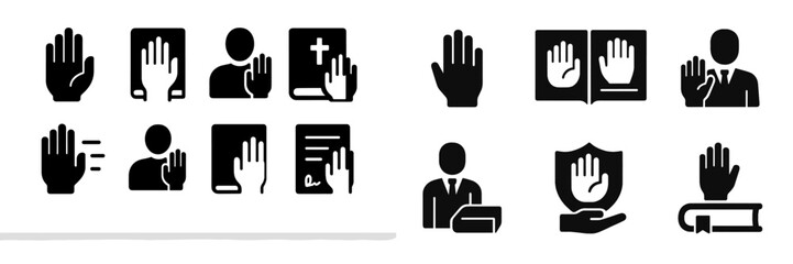 Obraz premium Various web icons featuring hand signals representing communication and interaction in different contexts
