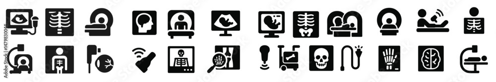 Aufkleber collection of web icons representing various healthcare and wellness themes in a modern design