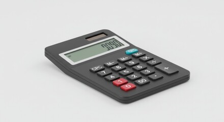 Isolated calculator on a white background, essential financial tool symbol