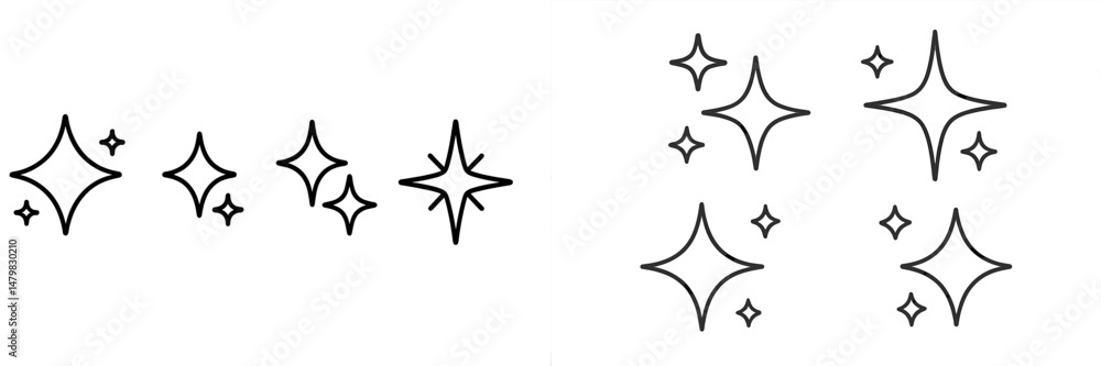 Leinwandbilder collection of decorative web icons featuring stars and sparkle designs for digital projects and inte