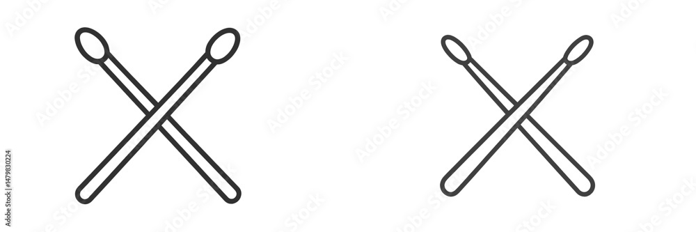 Poster collection of minimalist web icons featuring crossed stick design for creative and digital projects