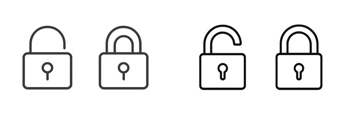 Fototapeta na wymiar Collection of web icons depicting open and closed padlocks for security and privacy applications
