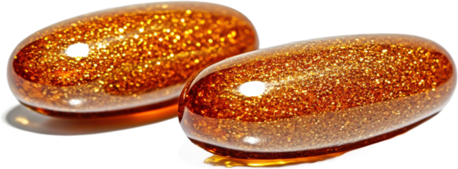 Two Amber-Colored Capsules