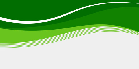 Abstract White and Green wave wide background banner, vector ilustration eps10