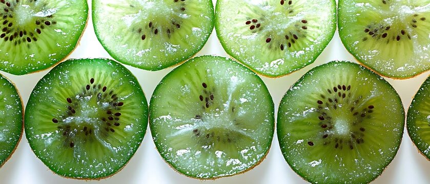 Sliced kiwi fruit, close-up, food photography