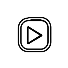 A Simple Line Art Icon Of A Play Button Inside Of A Square The Button Is Black And There Is A Subtle Shadow Beneath It