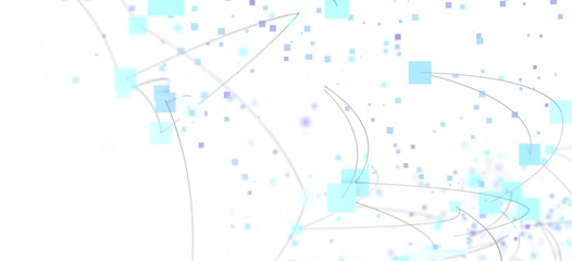 Modern abstract background with light blue squares and swirling lines. Perfect for technology, digital, or futuristic designs.