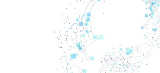 Abstract background with flowing data points and connections. Perfect for technology, network, and...