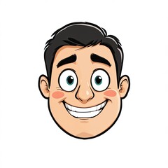 Happy Cartoon Man Portrait Illustration