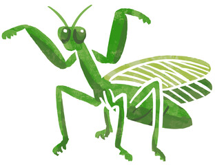 シンプルなカマキリのベクターイラスト