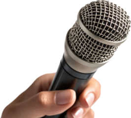 Hand Holding a Microphone