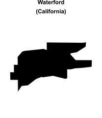 Waterford (California) blank outline map