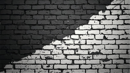Black and white tone Brick wall background. A black and white brick wall texture with a grungy, distressed look.	