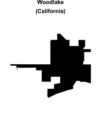 Woodlake (California) blank outline map