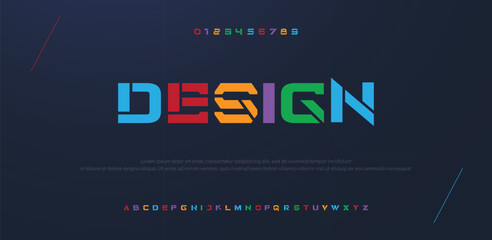 Design modern abstract alphabet fonts. Typography sport, simple, technology, fashion, digital, future creative logo font. vector illustration