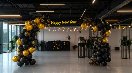 Modern New Year's Celebration Event Space Decor