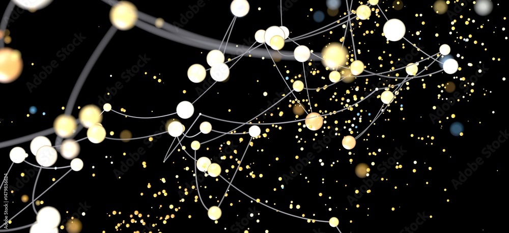 Poster abstract background with glowing dots and lines. perfect for technology, connection, and network con