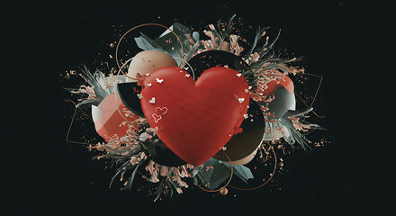 Happy Mother's Day Heart with Floral Design for Special Celebration