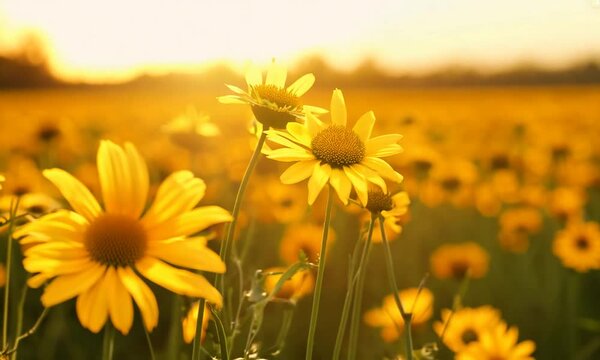 A vibrant field of yellow flowers
