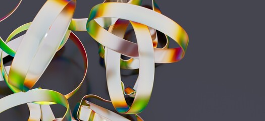 Colorful, dynamic ribbons create an abstract art image. Perfect for technology, design, or science.