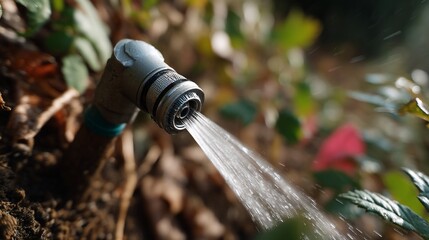 Water spray nozzle watering garden plants