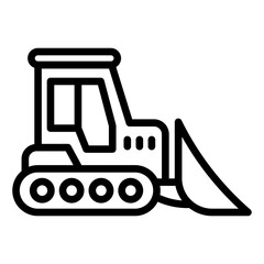 Construction machines Buldozer icon vector illustration