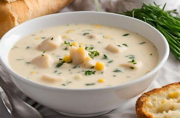 Smoked haddock chowder with a thick, creamy base prepared with milk or cream. This rich, flavorful soup features tender haddock, fresh vegetables and aromatic spices.