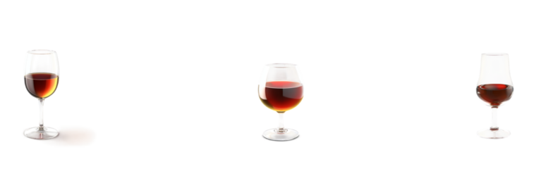 A transparent PNG of a sherry glass, delicately cut out, showcasing a rich amber liquid, set against a clear background.

