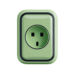 Electric Socket: A close-up shot of a green electric socket, showcasing the design, perfect for illustrating electrical concepts.