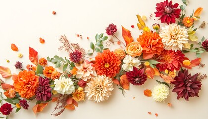 Autumnal floral arrangement, a  decorative display.
