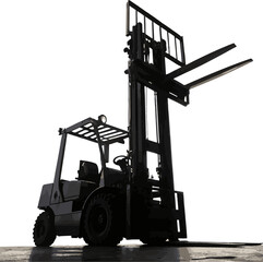 Forklift Silhouette with Raised Forks Illustration
