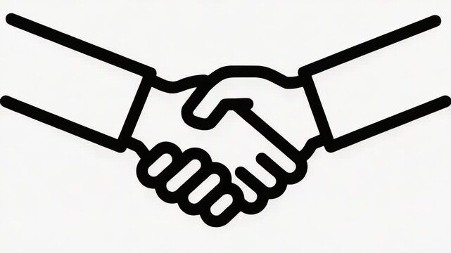 two businessmen deal shaking hands simple icon drawing animation video motion