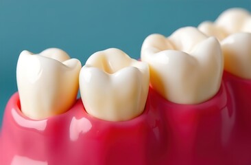 mock-up of gums and teeth. advertising of a dental clinic. medical concept.