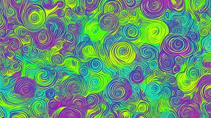 Fototapeta premium Whimsical Swirls of Color: An enchanting display of vibrant, swirling patterns in a mesmerizing blend of hues. Capturing the fluidity and energy of abstract artistry. 