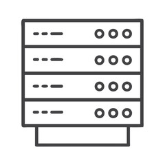 Fototapeta premium Server Rack Icon for IT Infrastructure Materials, Data Center Documentation, Cloud Computing Services and Network Technology Education Resources