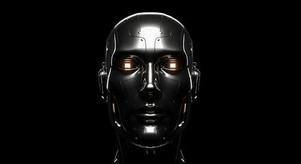 Metallic Android Face